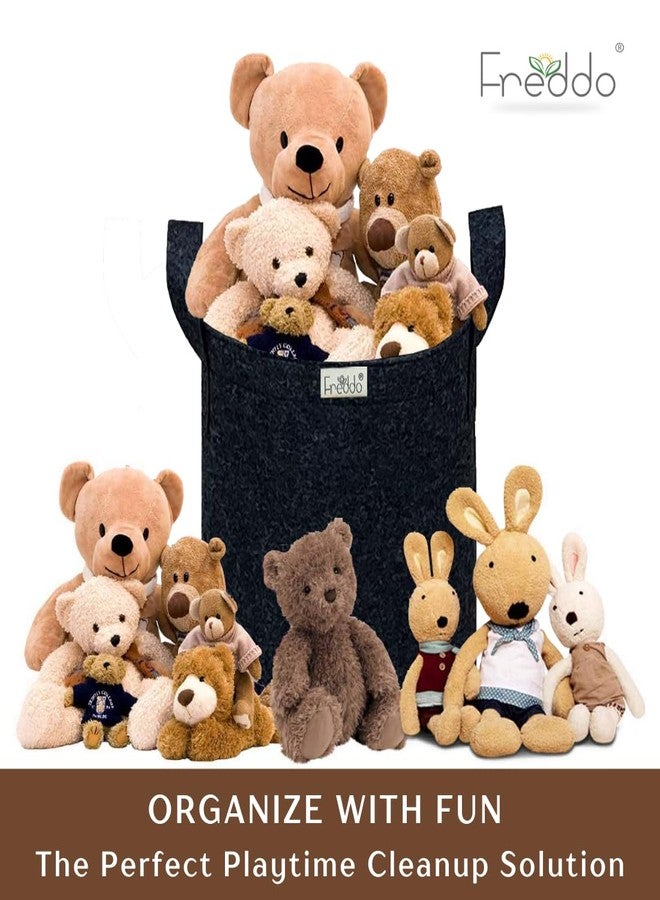 FREDDO - Storage Bins Foldable & Convenient Felt Fabric Storage Organizer for Loundry, Toys, Clothes, Books, Color- Black - Pack of 3 Pcs - Image 5